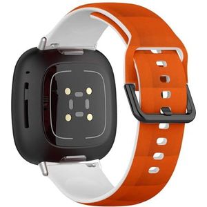 Zachte sportband compatibel met Fitbit Sense / Sense 2 / Versa 4 / Versa 3 (oranje papiertextuur) siliconen armband accessoire