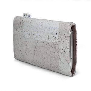 Stilbag Hoes voor mobiele telefoon VIGO voor Samsung Galaxy A22 5G | Smartphone-tas Made in Germany | Kurk grijs, wolvilt mokka