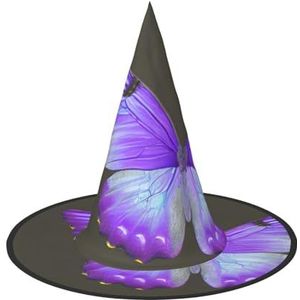 SSIMOO Paarse vlinders Halloween feesthoed, grappige Halloween-hoed, brengt plezier op het feest, maak je de focus van het feest