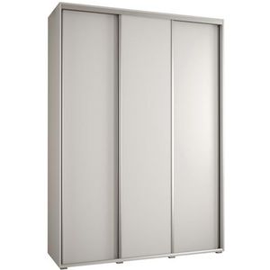 MEBLE KRYSPOL Davos 1 180 slaapkamerKledingkast met drie schuifdeuren - Moderne kledingkast, kledingroede en planken - 235,2x180x45 cm - wit wit zilver