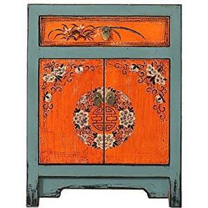 Bedside Table Nightstand End Table Side Table Bedside Table Chinese Retro Old Distressed Solid Wood Quilted Living Room Small Locker Assembly Side Cabinet Corner Cabinet (Color : B) needed PenKee