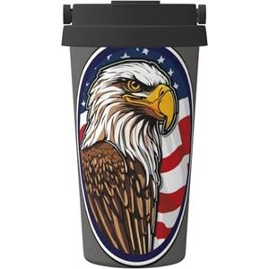 OdDdot American Bald Eagle Print Travel Coffee Mug Geïsoleerde Koffie Cup Herbruikbare Koffie Cups Vacuüm Rvs Mok