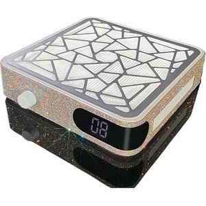 Hoge kracht 48w roze nagelstofzuiger manicure pedicure desktop nagelreiniger stofzuigmachine met strass steentjes(White)