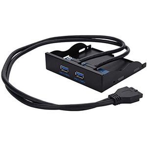 ASHATA USB Voorpaneel, USB 3.0 Floppy Front Panel met 2-Poort, 3,5"" Floppy Bay 19 Pin naar 2 Interface USB3.0 HUB