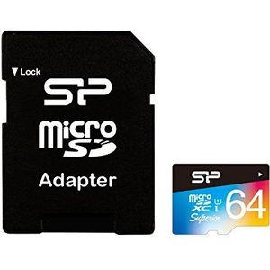 Silicon Power 64GB Superior MicroSDXC Class10 UHS-1 R90/W45Mb/s incl. SD-adapter Zwart