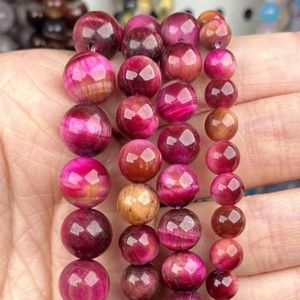 45 stijlen natuursteen kralen Rose Red Tiger Eye Fuchsia Jade Agaat Quartz kralen sieraden maken DIY armband accessoires-Rose Red Tiger Eye-4.0MM88-91pcs