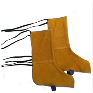 Zware lasjas Elektrische lasser lasleer lange schoenen laarzen bescherming voet leggings lasser frenulum hoge temperatuur weerstand Hittevlambestendige lasjas (Color : Giallo, Size : 48cm)