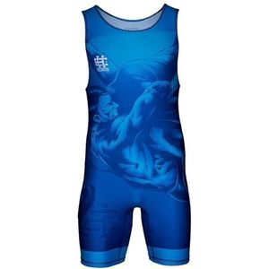 Extreme Hobby - worstelpak voor heren WRESTLING – professioneel wedstrijdpak, worstelkleding, singlet voor mannen, kleur: blauw, maat: M