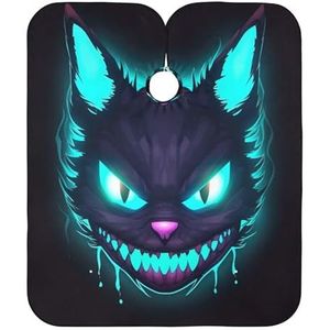 Kapperscape kat zwart glimlach kapperscape verstelbaar haar salon cape antistatische tondeuse cape voor volwassen huishouden 140 x 168 cm