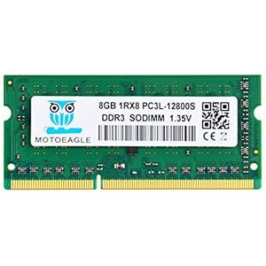 Motoeagle 8GB 1Rx8 PC3L 12800S DDR3L 1600MHz SODIMM RAM DDR3 12800 PC3 1600MHz 204-Pin Non-ECC CL11 Dual Rank Notebook Werkgeheugen 1.35V