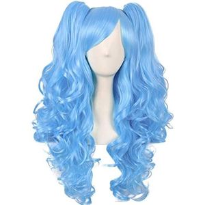 Pruik Pruiken Pruik 28 ""/70 Cm Lang Krullend Clip Op Paardenstaarten Cosplay Pruiken Voor Meisjes Kostuum Party Kostuum Party Christamas Accessoire Pruik Voor Dagelijkse Feestkleding (Color : O, Siz