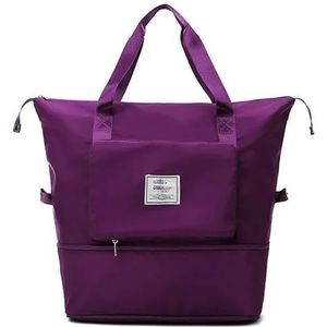 Waterdichte bagagetas met grote capaciteit for universele opvouwbare reistas, droge, natte scheiding, fitnesstas, handtas, reistas (Color : Deep purple)