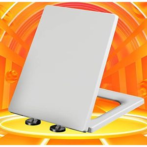 Universele toiletzitting zachte sluitingen, toiletstoelen voor standaard toiletten, met niet-slip loo stoel, gemakkelijk schoon, stabiel, met verstelbare scharnieren, wit-40~45cm*34,5 cm