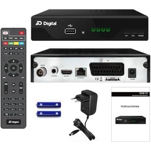 TDT - HD Receiver - Zwart - Full HD - DVB-T2 - USB - HDMI - LAN - SCART