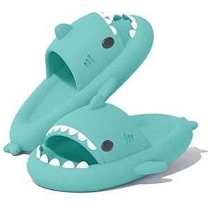 VIYEAR Cloud Shark Slides Slippers, zomerse haaienslippers, sneldrogende douchesandalen, antislip en zacht, doucheslippers in de vorm van schattige haaien, mintgroen, 36/37 EU