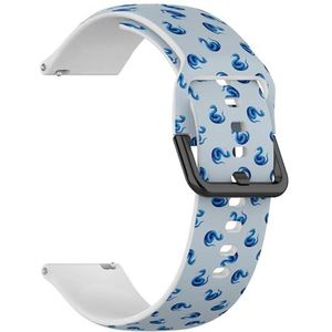 Compatibel met Garmin Forerunner 245/245 Music / 645/645 Music / 55, (blauwe slang) 20 mm zachte siliconen sportband armband armband