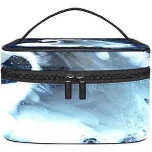 Zwanenpatroon make-up organizer tas, reismake-up tas organizer case draagbare cosmetische tas voor vrouwen en meisjes toiletartikelen, Meerkleurig, 22.5x15x13.8cm/8.9x5.9x5.4in