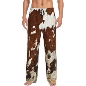 WYCZHY Rood En Wit Koeienhuid Mannen Pyjama Bottoms Pyjama Broek Voor Mannen Lounge Slaap Bodem Pj Broek Zacht Met Zakken, Zwart, S