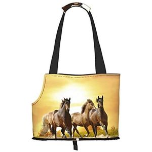 Leuke paarden, Pet Carrier Handtassen, Schoudertas, Opvouwbare Tote tas voor huisdier