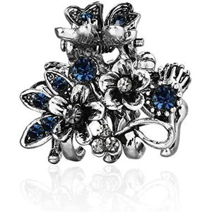 Meisje Haarspeld Dames Prachtige Rhinestone Kleine Bloem Haar Claw Clip Metal Crystal Hair Clip Hoofdtooi Haaraccessoires Haarspelden Voor Meisjes (Size : H-40-Blue Grey)