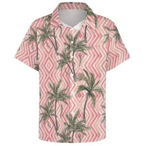 Hawaiiaanse V-kraag Tropische Shirts voor Heren Met Zak, Zomerknopen V-kraag Korte Mouwen, Strandvakantie-t-shirt (Color : Color 7, Size : XS)