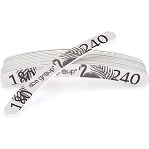 Aba Group professionele nagelvijl flamingo, duurzaam, voor eenmalig gebruik, nagelvijl van goede kwaliteit, slijtvast, nagelvijlset, gemaakt in de EU (25 st. bananen 180/240 standaard)