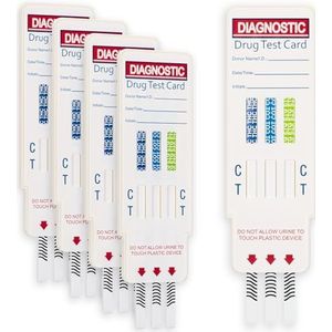 Cannabis - Urine Testkit - 5 x - Ultrasensitieve Drugstest voor Marihuana, Nicotine en Alcohol