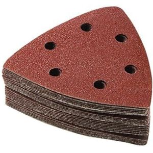 schuurpads, 15 stuks 90 * 90 mm 6-gats schuurbladen driehoekig schuurpapier klittenband 60-240 korrels schuurschijf for houtschuren(320)