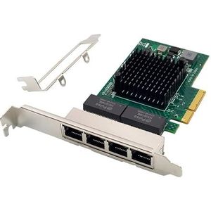 Allowish PCIe X4 Ethernet Gigabit netwerkkaart 1000 Mbps 1 Gbps 4 poorten RJ45 lan kaart BCM5719 chipset Compatibel met WOL PXE VLAN
