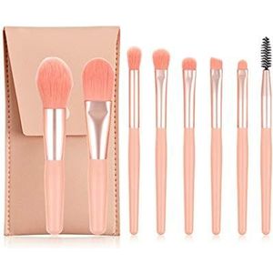Make-upborstel 8 stks Mini Travel Draagbare Zachte Make Borstels Set Eye Shadow Foundation Powder Wimper Lip Concealer Blush Make-up Borstel Set Cosmetische Producten (Color : A)