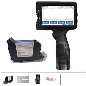 Handbediende Inkjetprinter, Slimme handheld printer, nummerbord QR-code label plastic kartonnen printer, draagbare thermische inkjetprinter Slim Sneldrogend Printen (Color : Printer 1black ink, Size