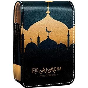 Mooie Gouden Lampen Lipgloss Houder Lipstick Case Draagbare Mini Lipstick Opbergdoos Reizen Lipstick Organizer Case met Spiegel voor Vrouwen, Meerkleurig, 9.5x2x7 cm/3.7x0.8x2.7 in