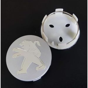 SJZZJMZ 4 stuks auto wieldoppen voor Peugeot 208 2008 308 3008 4008 508 5008 405 505 60mm auto wieldoppen wieldoppen stickers vervanging C