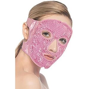CAM2 Koelmasker, oogmasker, verkoelend, gel gezichtsmasker, herbruikbaar gelparel-oogmasker voor gezwollen ogen, zakken en zakken (roze)