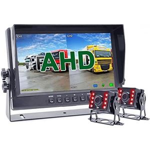 GPS-autonavigatiesysteem, AHD 192 0x1080p 9 inch Ips Screen Truck Bus-voertuig DVR Recorder Monitor met 2 kanalen aan de achterkant IR AHD Auto parkeercamera Voor auto, vrachtwagen, camper(20M 1PCS Ca