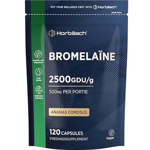 Bromelain 500mg Capsule | 2500 GDU/g | 180 Veganistische Bromelaïne Capsules | Hoge Dosis | van Horbaach