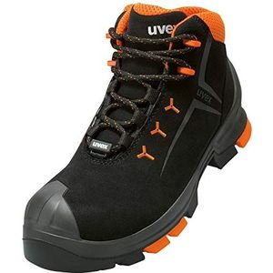 Uvex Unisex Boot 6509/2 Black Size 49 PU W11 2 S3 SRC Wandelschoenen, Nero, Arancione, EU