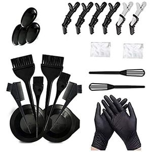 24-delige haarverfset met schaal, haarcape, handschoenen, clips, voor doe-het-zelf haarkleuring thuis haarkleurborstel bowl set
