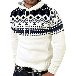 Kanpola Capuchontrui voor heren, hoodie, sweatshirt, capuchon, pullover, sweatjack, wit, 54