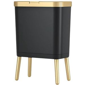 High Aspect® - Prullenbak op pootjes - 15L - Design - Afvalbak - Afvalemmer - Prullenbak - Prullenbakken - Vuilnisbak - Vuilbak (Zwart)
