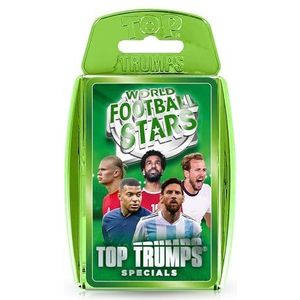 Top Trumps World Football Stars speciaal kaartspel, groen, spelen met Lionel Messi, Neymar, Cristiano Ronaldo en Harry Kane, educatief cadeau en speelgoed voor kinderen vanaf 6 jaar