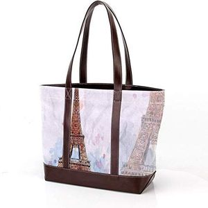 Laptop Tote tas met groene palmbladeren Print, dragen schoudertassen Casual Canvas Business Werk Tote tas Aktetas voor Computer School Office