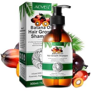 P-Beauty Batana olieshampoo met rozemarijn, 1 x 300 ml, voor haargroei en hoofdhuidverzorging, hydraterend en regenererend, vermindert haaruitval, versterkt dun en beschadigd haar, sulfaatvrij