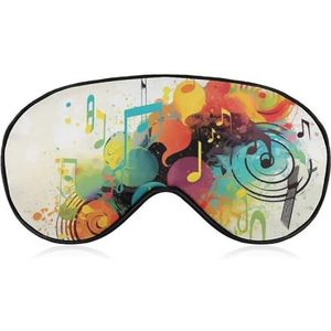 Abstracte muziek thema slaapmasker, licht blokkerend oogmasker, comfortabel en zacht, oogbedekking met elastiek, geschikt voor mannen en vrouwen, geschikt voor reizen en slapen