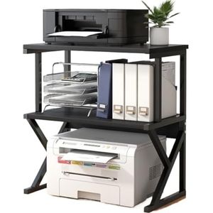 Tafel voor Printer Printerkastje Bureaublad Printer Stand Organizer Printerplank Voor Faxmachine Scanner Bestanden Printer Printertafel Printerstandaard(Black)