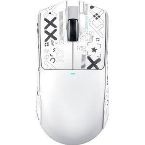ATTACK SHARK X11 SE Draadloze Gaming Muis, PixArt PAW3311 Gaming Sensor, BT/2.4G Draadloos/Bedraad, 22000 DPI, 65 Uur Batterij, Kantoor- en Muis voor Win11/Xbox/PS/Mac (Wit + Tape)