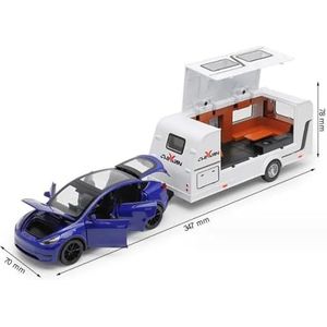 Schaal afgewerkte modelauto 1/32 Voor Benz Legering Trailer RV Automodel Diecast Metaal Recreatieve Terreinwagen Vrachtwagen Camper Automodel Miniatuurreplica-auto (Color : Blue)