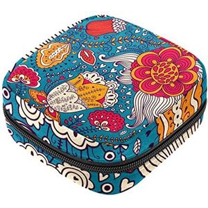Maandverband Opbergtas, Bloemen Menstruatie Cup Pouch, Draagbare Maandverband Pads Opbergzakken Vrouwelijke Menstruatie Eerste Periode Tas voor Tiener Meisjes Vrouwen Dames