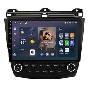 Android 12 Auto Stereo MP5 Player 9'' Screen Autoradio Voor Honda Accord 7 2003-2007 Car-play Android Auto GPS-navigatie Bluetooth RDS FM AM DAB+ Radio Stuurbediening Voice Control(8 Core 4G+64G)