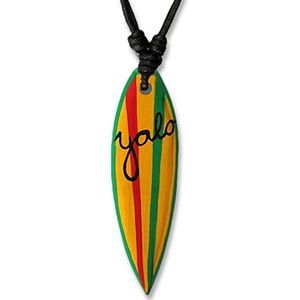 Viva-adorno Halsketting met houten surfplankhanger, katoenen bandje, in lengte verstelbaar, verschillende modellen, Hout